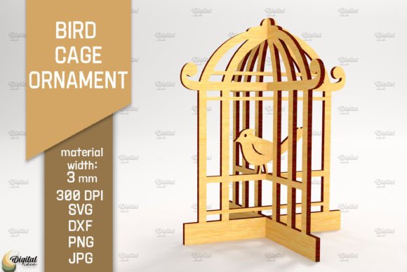 3D Bird Cage Ornament SVG Laser Cut: A Versatile Design Asset for Branding and Marketing
