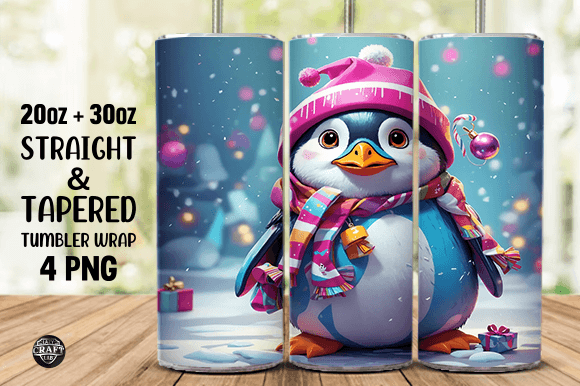 3D Cute Penguin Christmas Tumbler Wrap Graphics Review