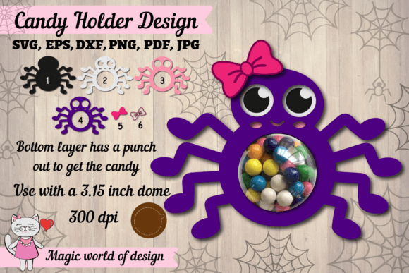 3D Halloween Spider Girl Candy Dome SVG: A Graphic Design Asset for Creative Branding