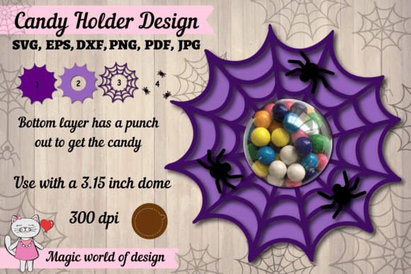 3d Halloween Web and Spider Candy Dome: A Graphic Design Asset for Seasonal Content