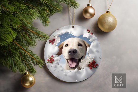3D Labrador Retriever Dog Xmas Ornament: A Graphic Design Asset for Crafts & Branding