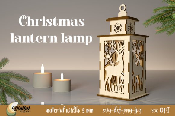 3D Lantern. Christmas Lantern Laser Cut