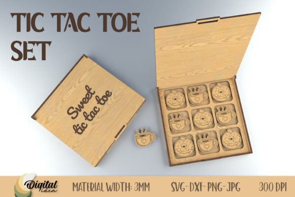 3D Laser Tic Tac Toe Graphics and Laser Engraving