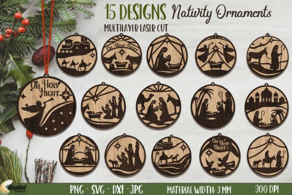 3D Nativity Ornament Bundle Laser Cut for Winter Amp Crafts
