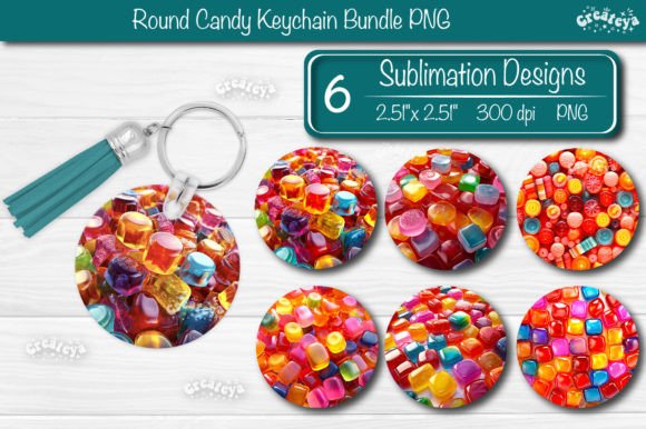 3D Round Keychain Bundle Sublimation Png