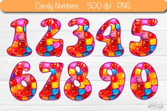 Baby Shower 3D Numbers PNG Candy Party Graphics and Crafts