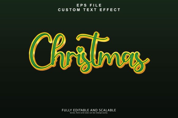 Christmas 3D Editable Premium Text for Small Business Branding