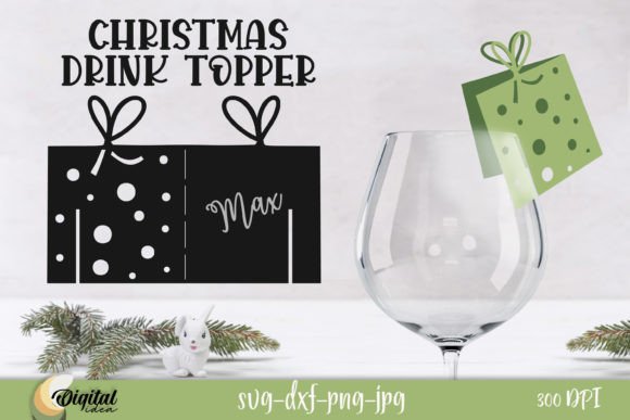 Christmas Drink Topper SVG for Laser Cutting and Winter Amp Projects