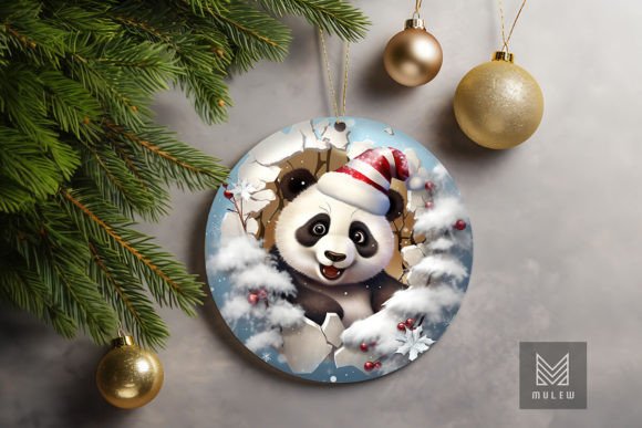 Cute Panda 3D Christmas Ornament Clipart Review