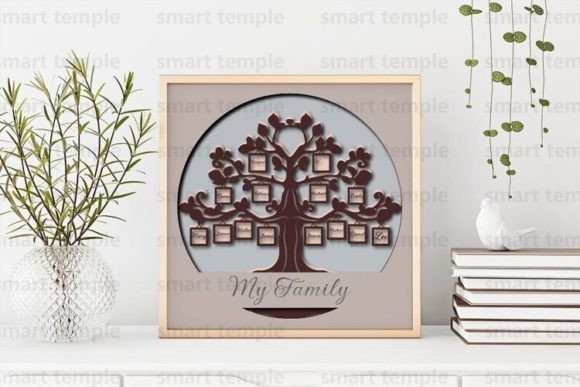 Family Tree 3d Shadowbox,Family Tree Svg for Laser Cutting and Shadow Boxes