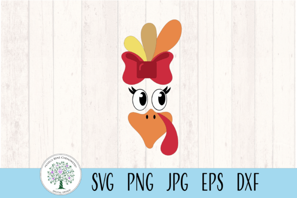Funny Girl Turkey Face Thanksgiving Svg Graphics and Crafts
