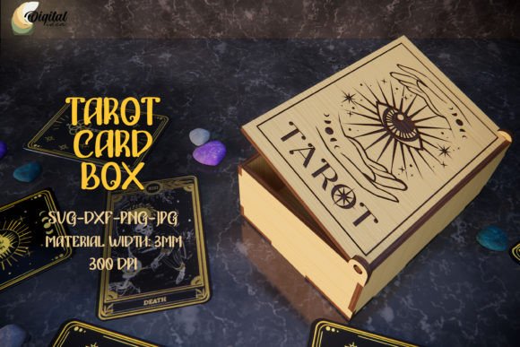 Gift Box SVG. Tarot Card: Laser Cutting and Boxes for Digital Sellers