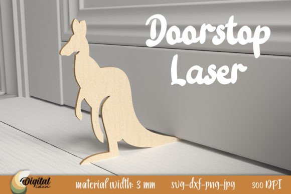 Kangaroo Doorstops Laser Cut. 3D Laser