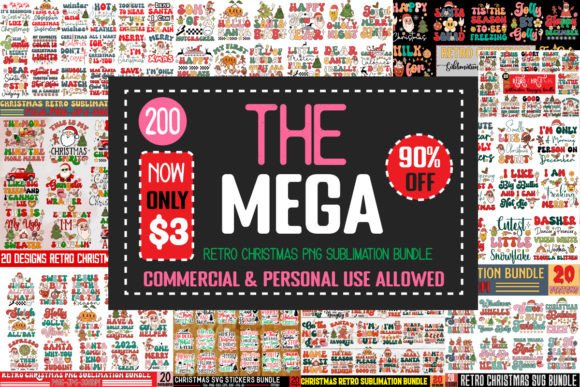 Mega Christmas PNG Sublimation Bundle for Graphics and Crafts