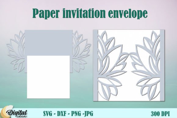 Paper Invitation Envelope. 3D Paper Gift Laser Cutting Cards