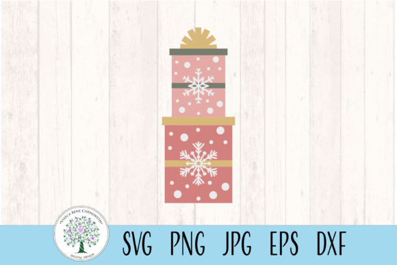 Pink Christmas Snowflake Present Stack Graphics and Crafts Review