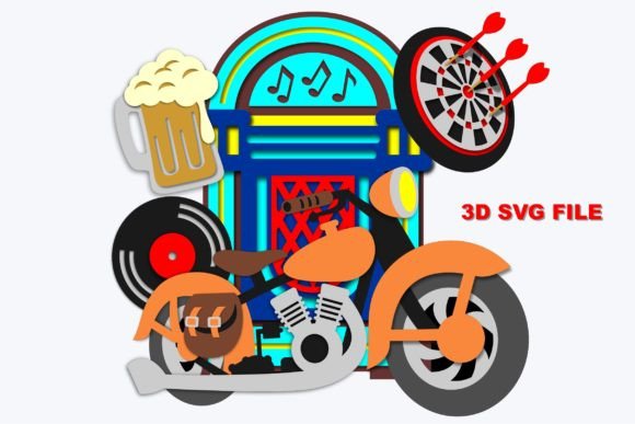 Review: Vintage Motorcycle and Jukebox SVG