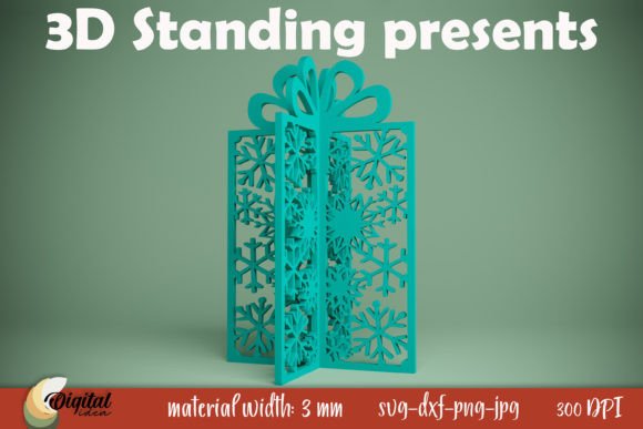 Snowflake Laser Cut. 3D Standing Present